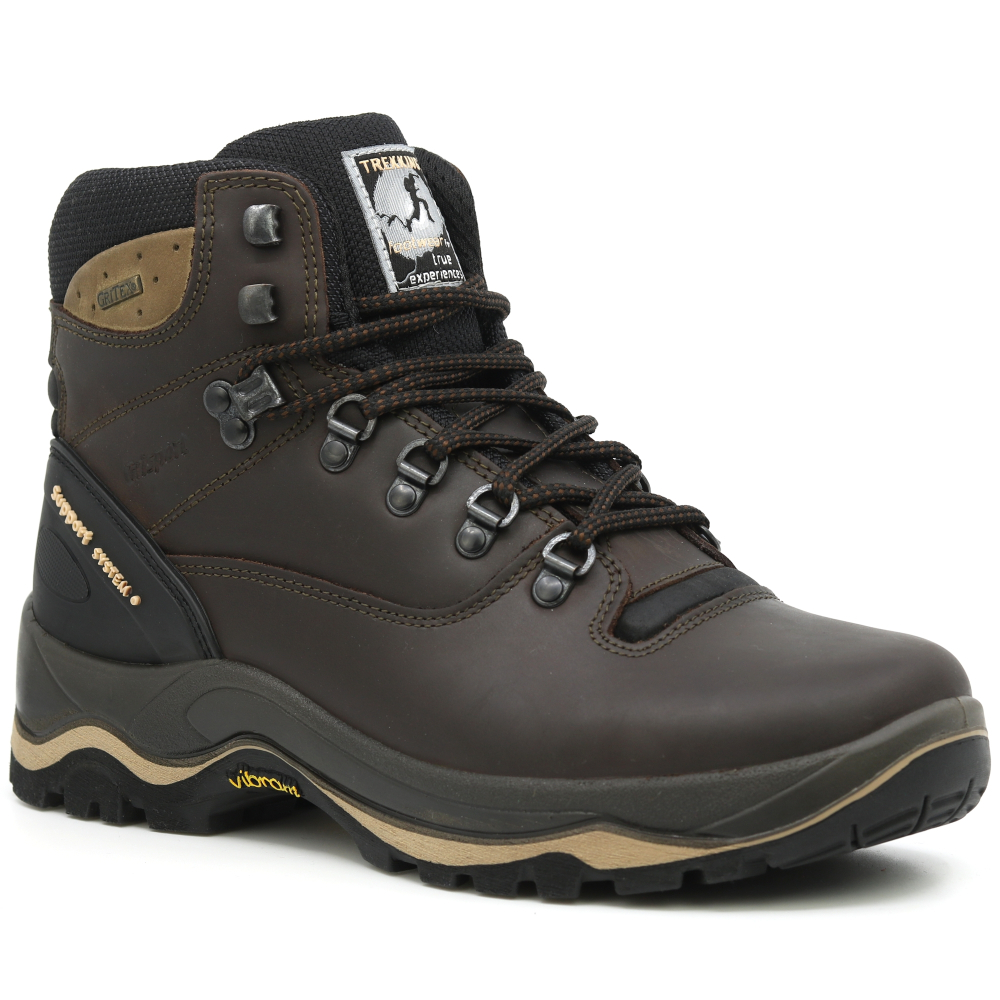 detail GRISPORT Quatro braune bequeme Herren-Outdoor-Lederschuhe mit Gritex®-Membran