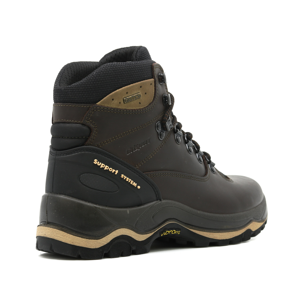 detail GRISPORT Quatro braune bequeme Herren-Outdoor-Lederschuhe mit Gritex®-Membran
