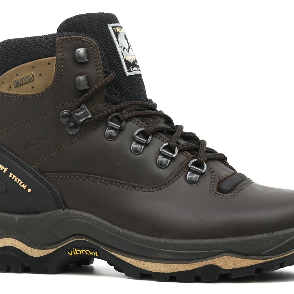 detail GRISPORT Quatro braune bequeme Herren-Outdoor-Lederschuhe mit Gritex®-Membran