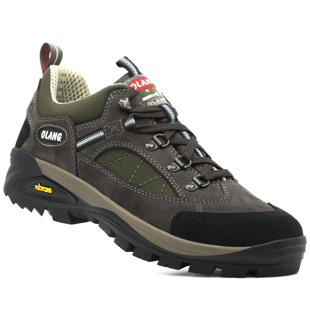 detail OLANG Pieve 810 braune bequeme Herren-Leder-Outdoorschuhe mit Membran