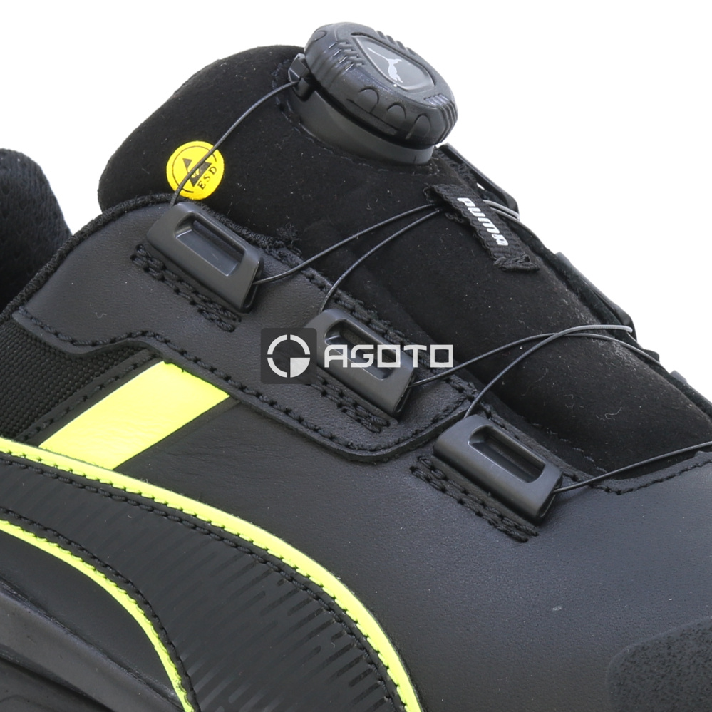 detail PUMA Krypton Disc S3 ESD Herren Arbeitsschuh Halbschuh schwarz mit Schnellversch