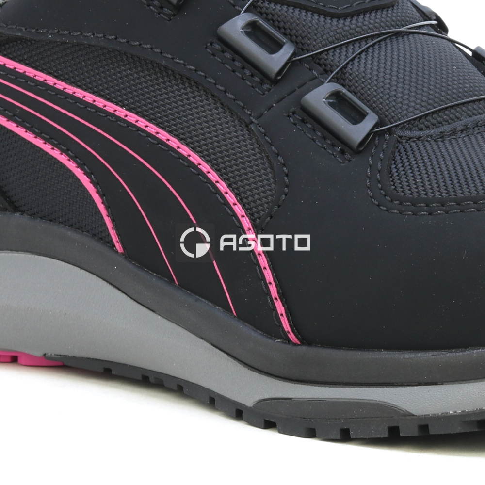 detail PUMA Aspire Disc Low S3 ESD Damen Arbeitsschuh Halbschuh schwarz mit Schnellvers