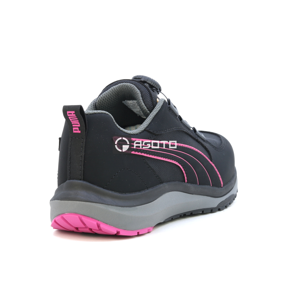 detail PUMA Aspire Disc Low S3 ESD Damen Arbeitsschuh Halbschuh schwarz mit Schnellvers