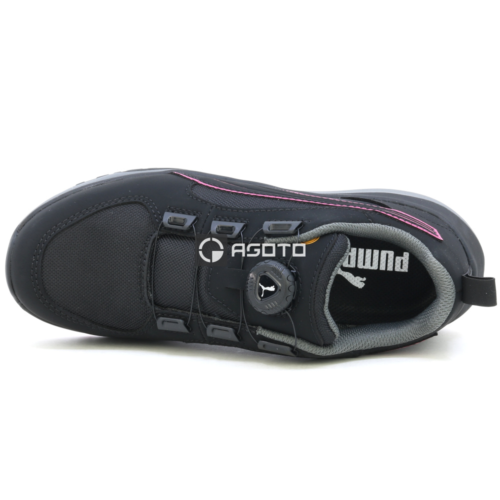 detail PUMA Aspire Disc Low S3 ESD Damen Arbeitsschuh Halbschuh schwarz mit Schnellvers