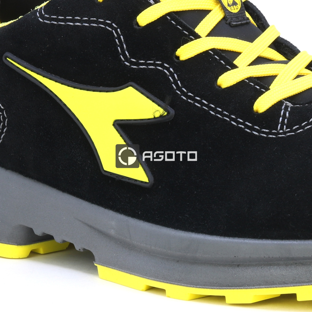 detail DIADORA Flash Low S3 ESD schwarze Herren Leder- und leichte Arbeitsschuhe