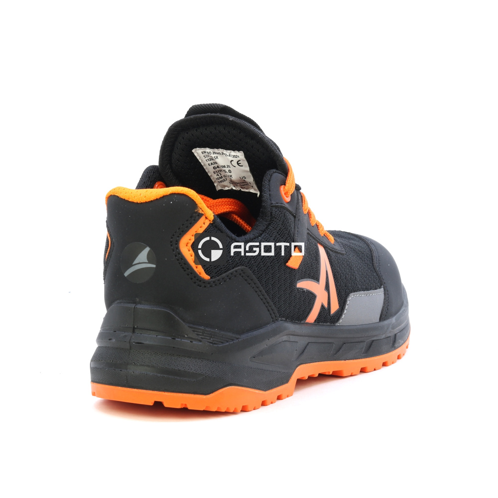 detail ALBATROS Axis Low S1P schwarze bequeme Herren-Arbeitsschuhe, die atmungsaktiv si