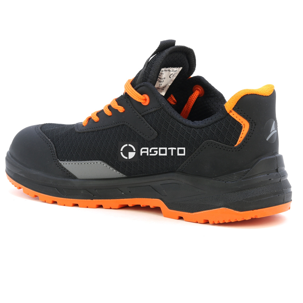 detail ALBATROS Axis Low S1P schwarze bequeme Herren-Arbeitsschuhe, die atmungsaktiv si