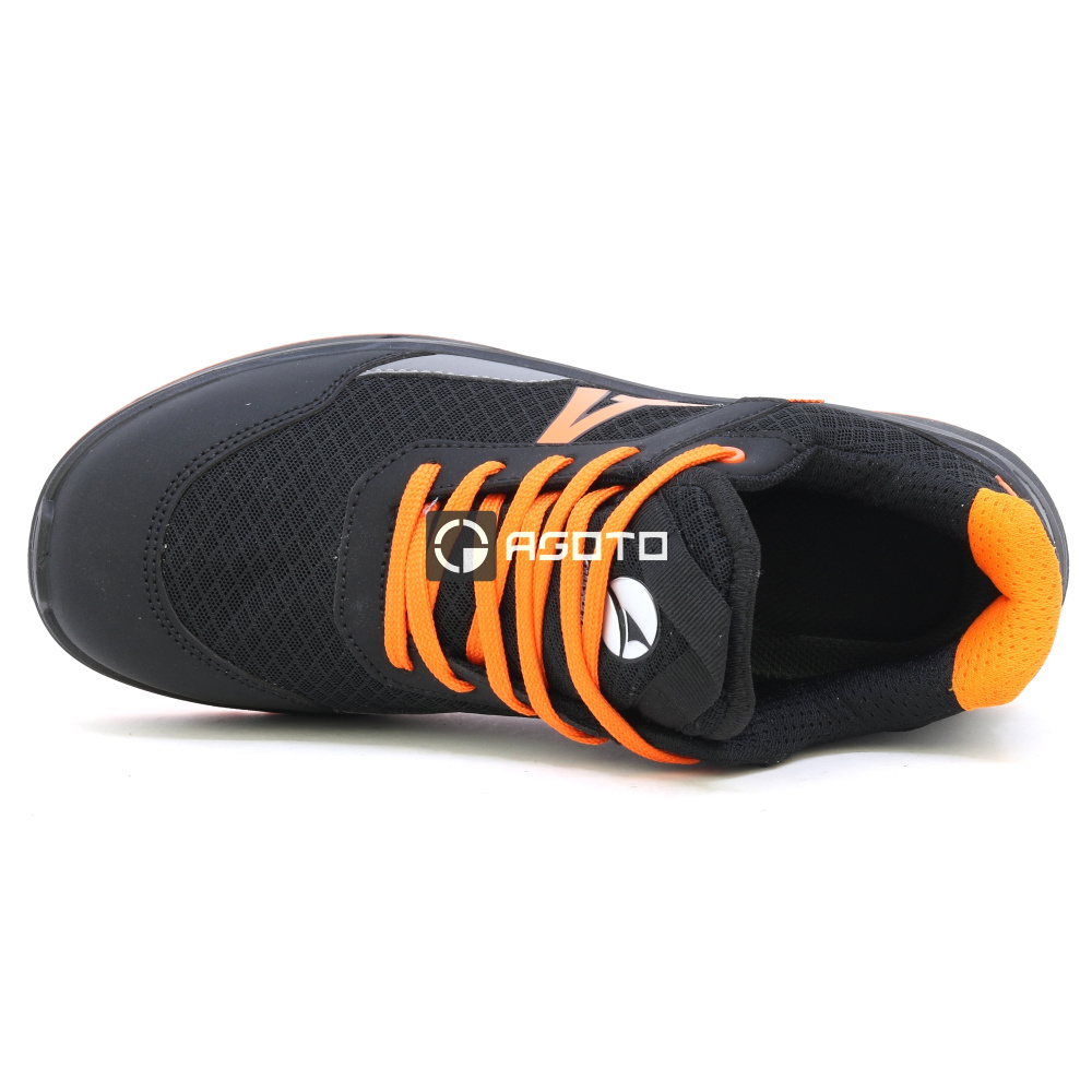 detail ALBATROS Axis Low S1P schwarze bequeme Herren-Arbeitsschuhe, die atmungsaktiv si