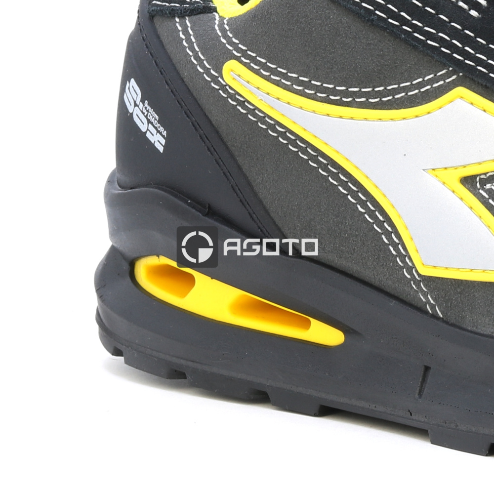 detail DIADORA Run Low S3S schwarze Herren Leder Arbeitsschuhe mit BOA Schnellverschlus