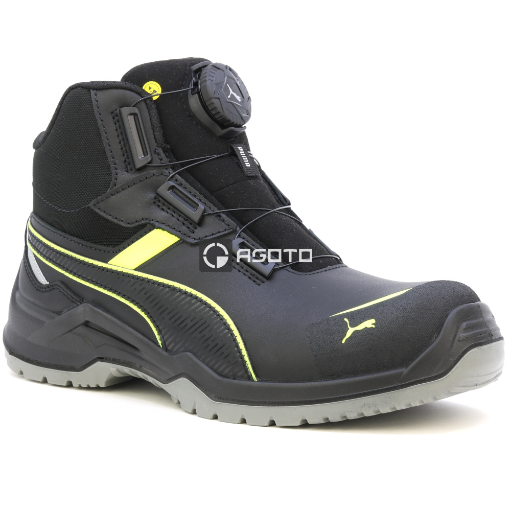 detail PUMA Krypton DISC MID S3 ESD Herren-Sicherheitsstiefel aus Leder mit Schnellvers