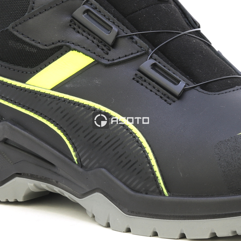 detail PUMA Krypton DISC MID S3 ESD Herren-Sicherheitsstiefel aus Leder mit Schnellvers