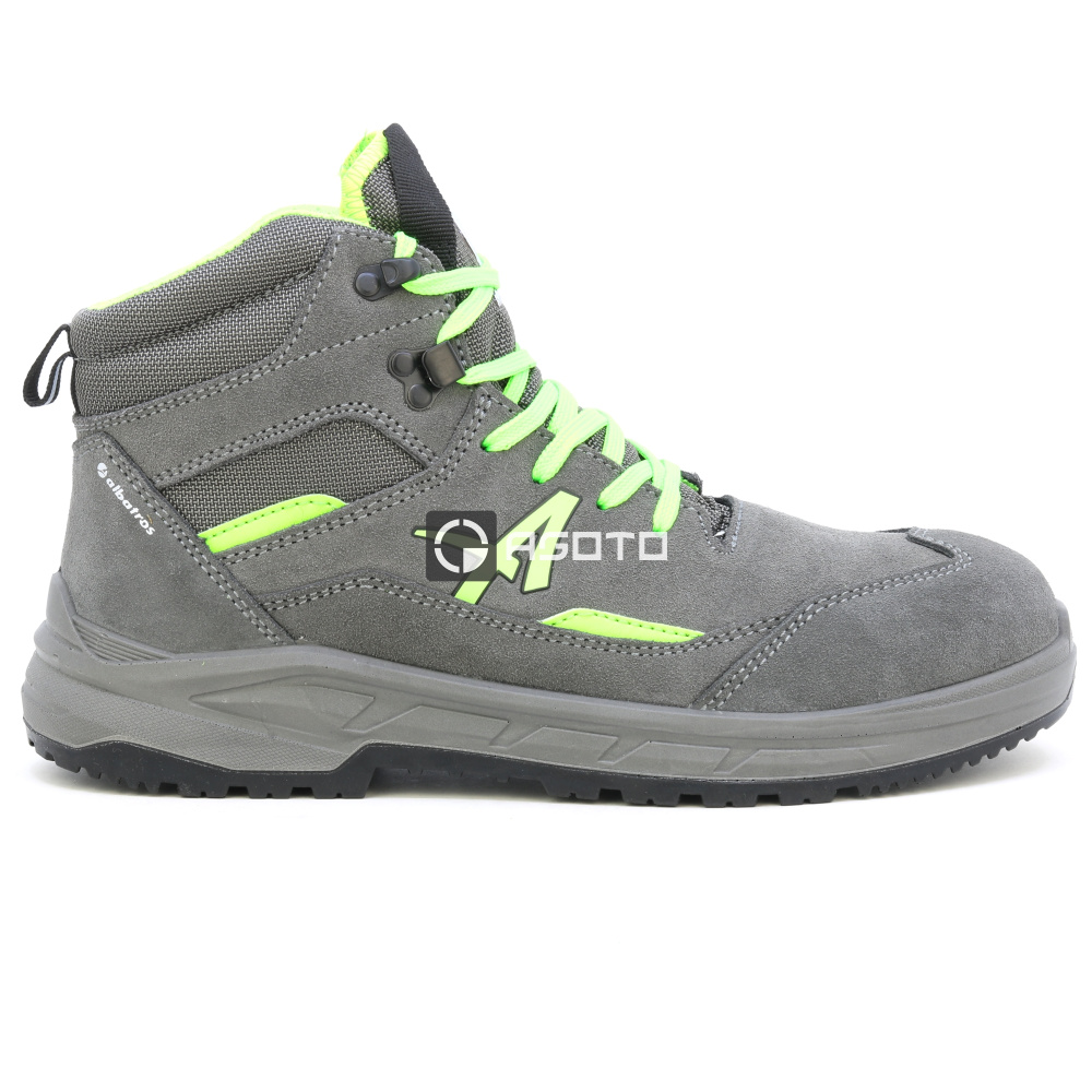 detail ALBATROS Vector MID S3 graue Herren-Arbeitsschuhe aus Leder, komfortabel und mod