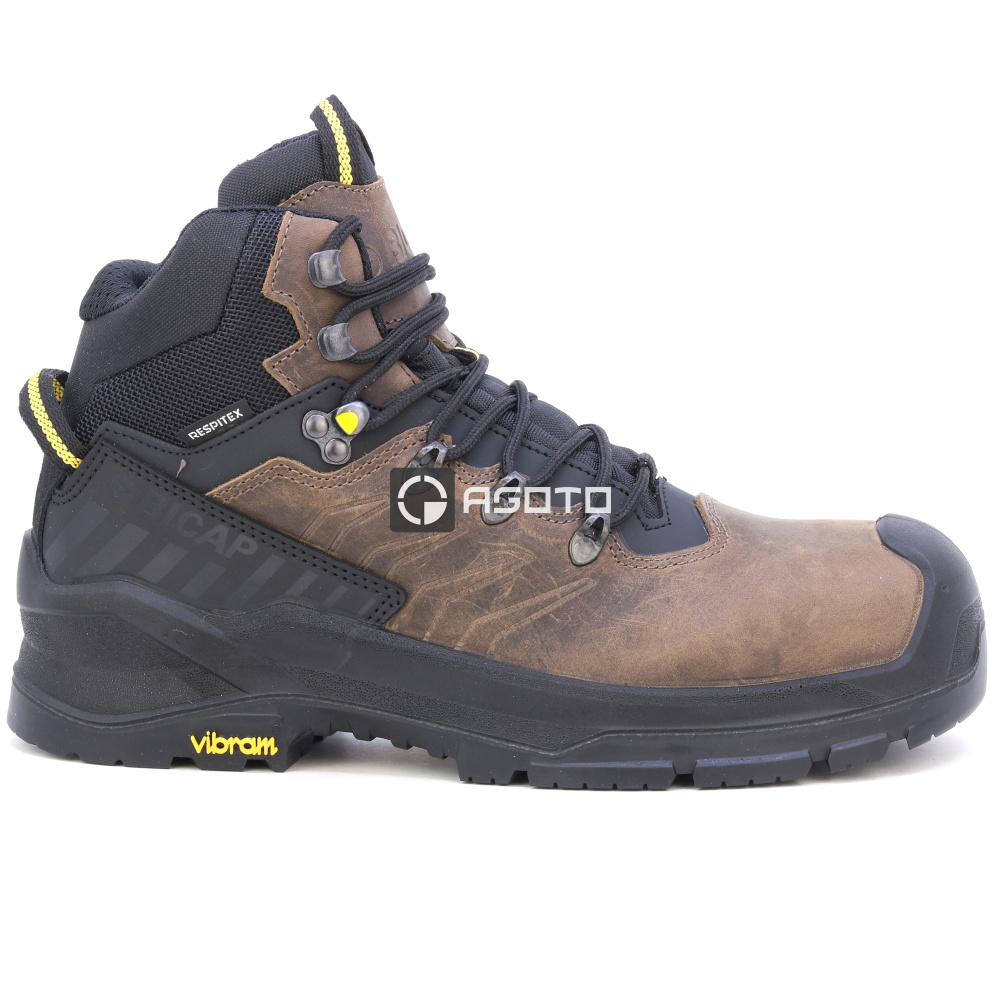 detail BICAP Terrax S7S braune Herren Leder robuste Arbeitsschuhe mit Respitex®-Membran