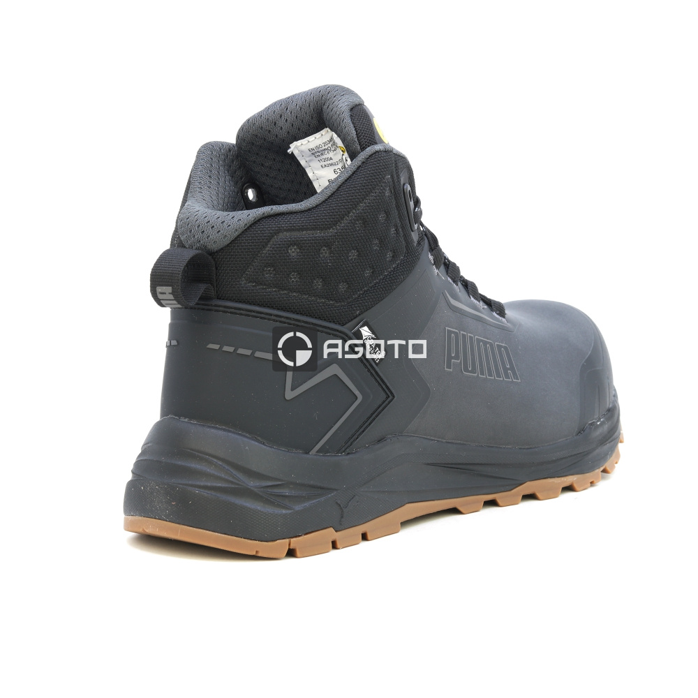 detail PUMA Fusion Mid CTX S3 schwarze leichte Herren-Arbeitsschuhe mit CTX-Membran