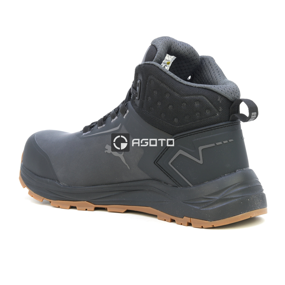 detail PUMA Fusion Mid CTX S3 schwarze leichte Herren-Arbeitsschuhe mit CTX-Membran