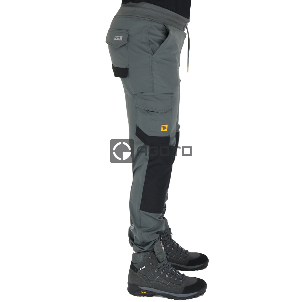 detail JCB Jogger 4 Way Stretch graue Herren Arbeitshose mit 4 Wege Stretch