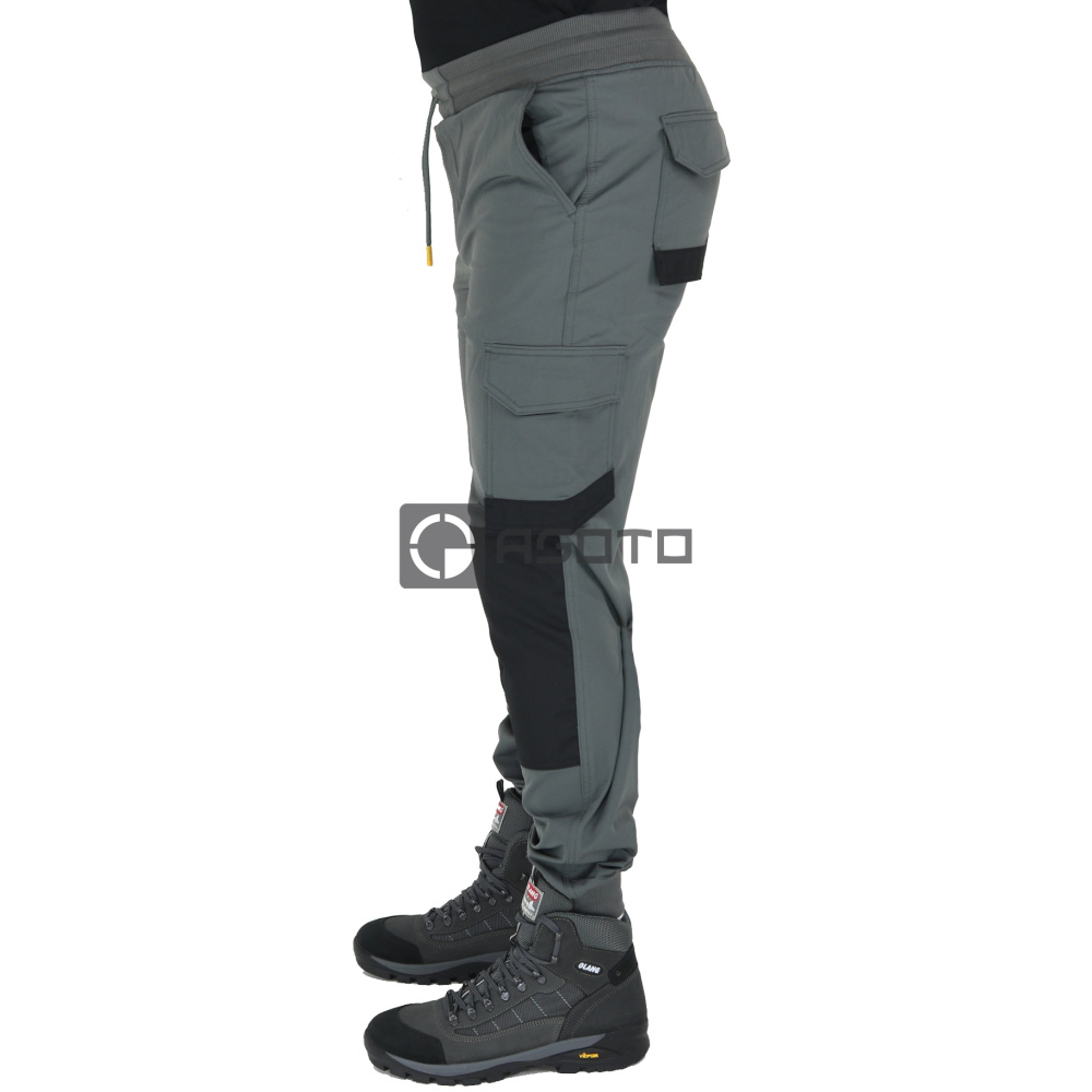 detail JCB Jogger 4 Way Stretch graue Herren Arbeitshose mit 4 Wege Stretch