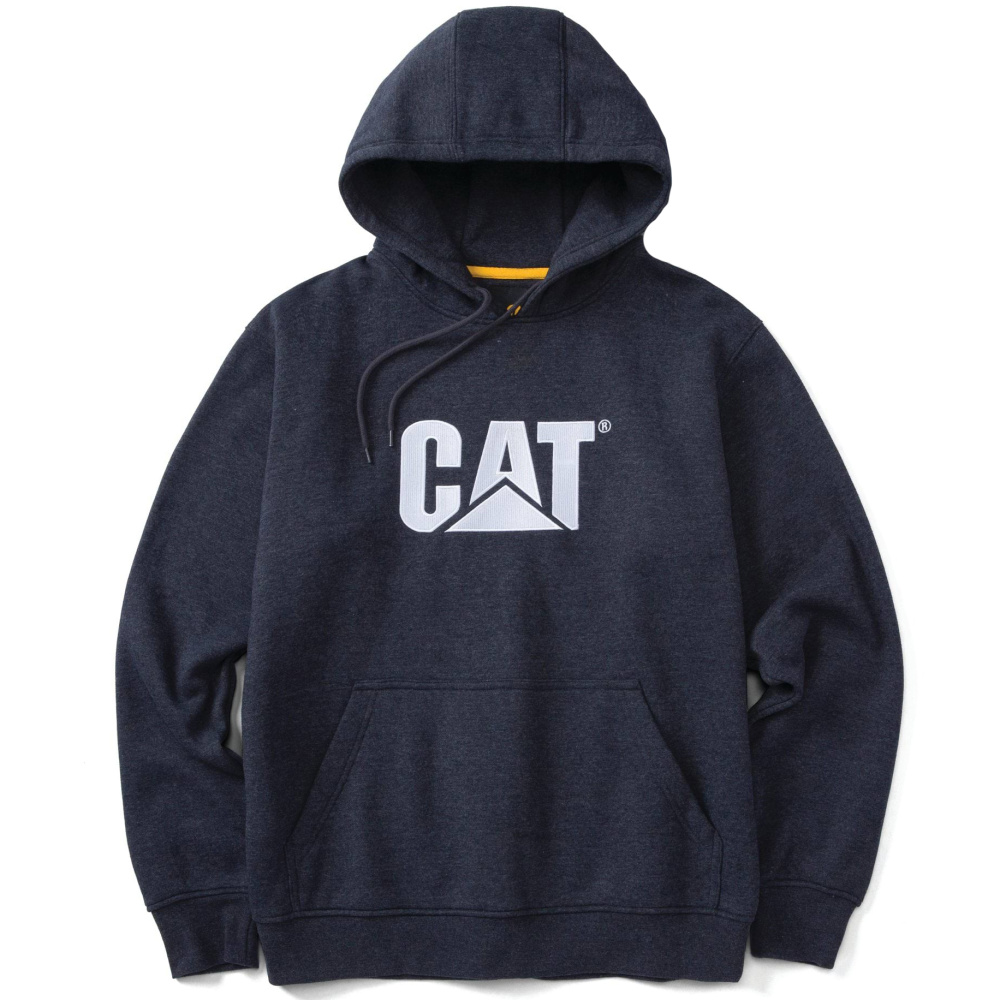 detail Caterpillar Herren Baumwolle bequemer moderner Trademark Hoodie dunkelblau