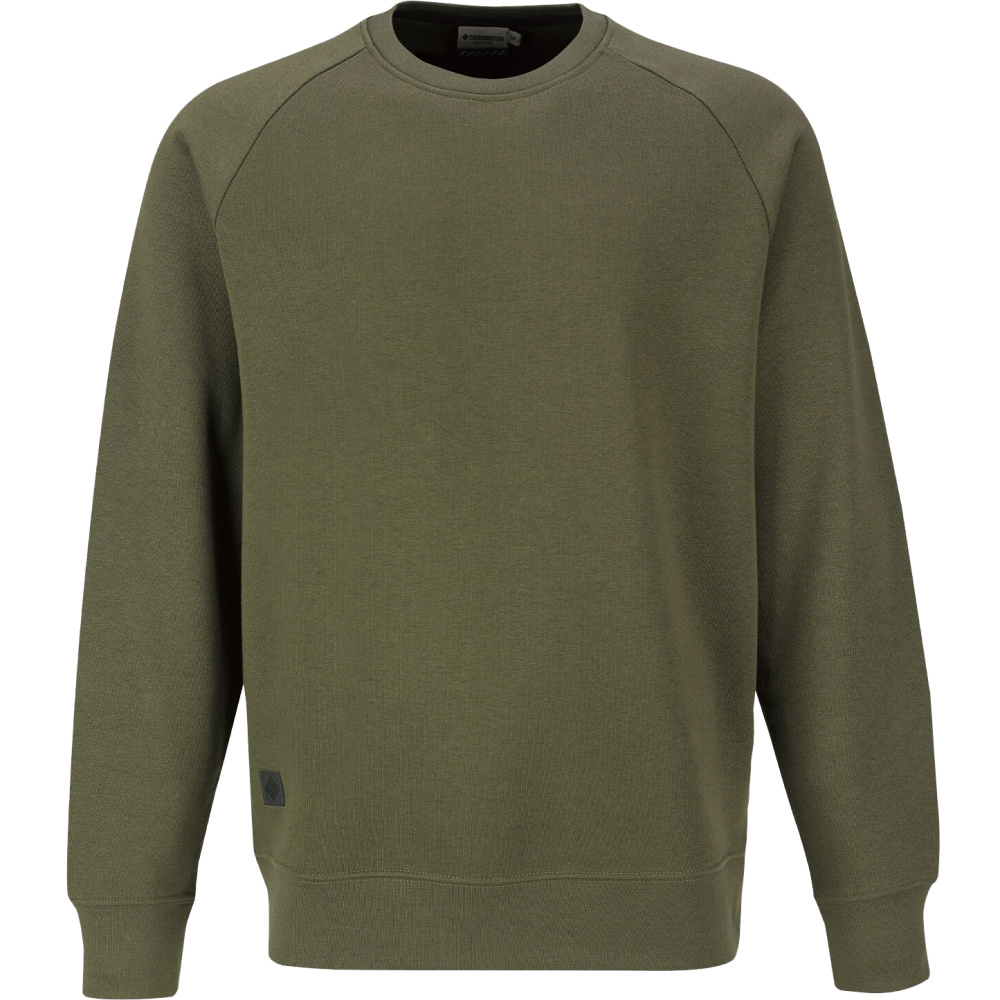 detail TOWORKFOR Sweatshirt olivfarbenes schnell trocknendes Herren-Sweatshirt für herv