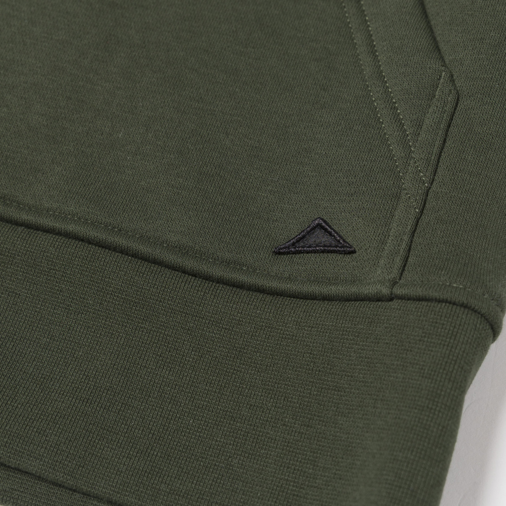 detail CATERPILLAR TM Hooded olivgrüner Herren-Kapuzenpullover mit CAT-Logo