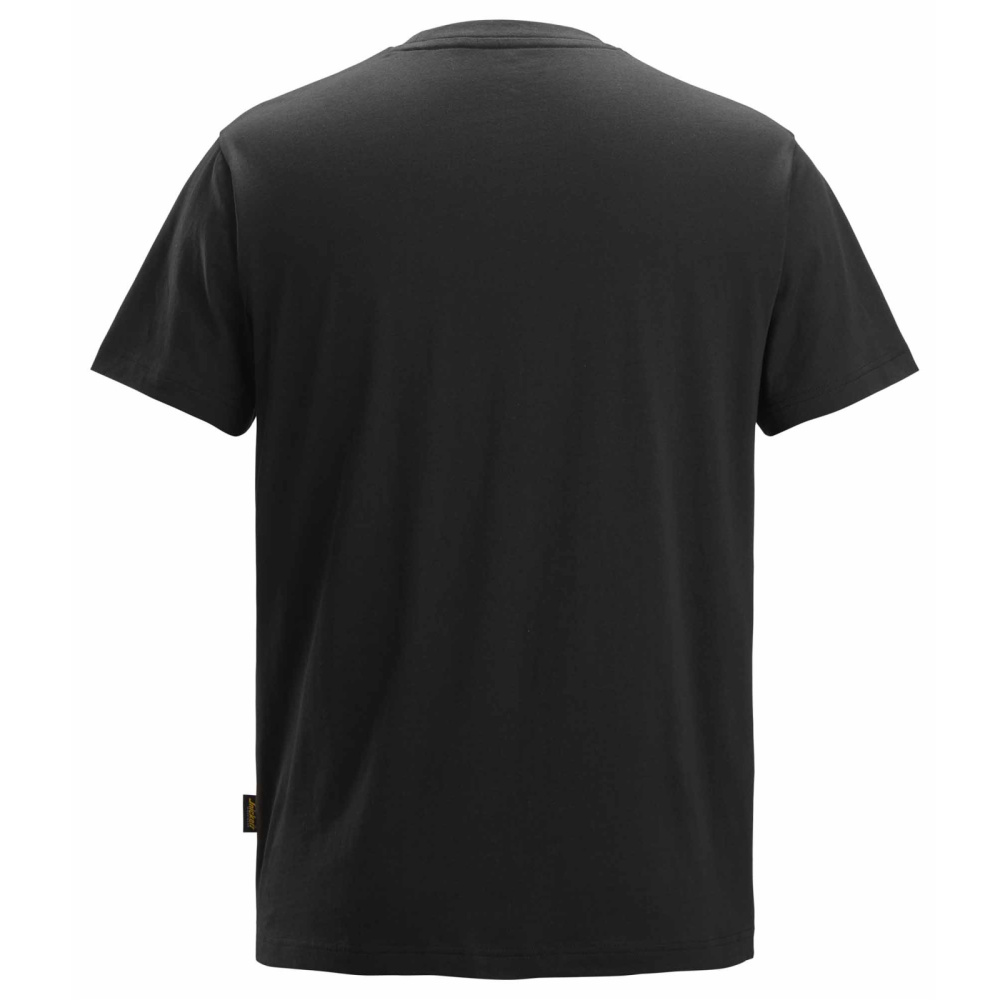 detail SNICKERS Classic Logo schwarzes Herren-T-Shirt aus 100% Baumwolle, bequem und at