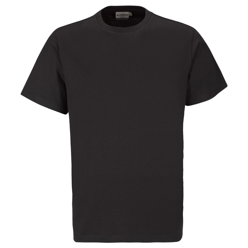 detail TOWORKFOR Fast-Dry schwarzes Herren T-Shirt, schnelltrocknend für hohen Komfort