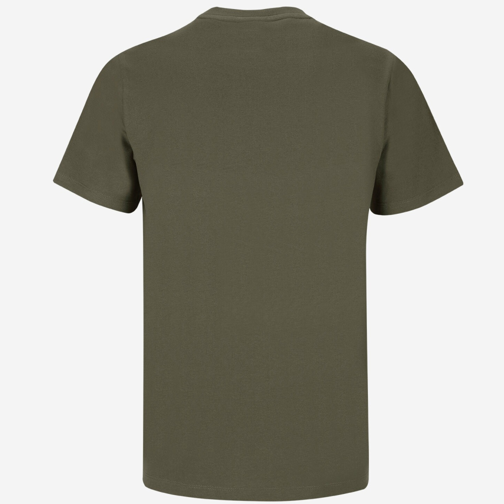 detail TOWORKFOR Fast-Dry olivfarbenes Herren T-Shirt, schnelltrocknend für hohen Komfo