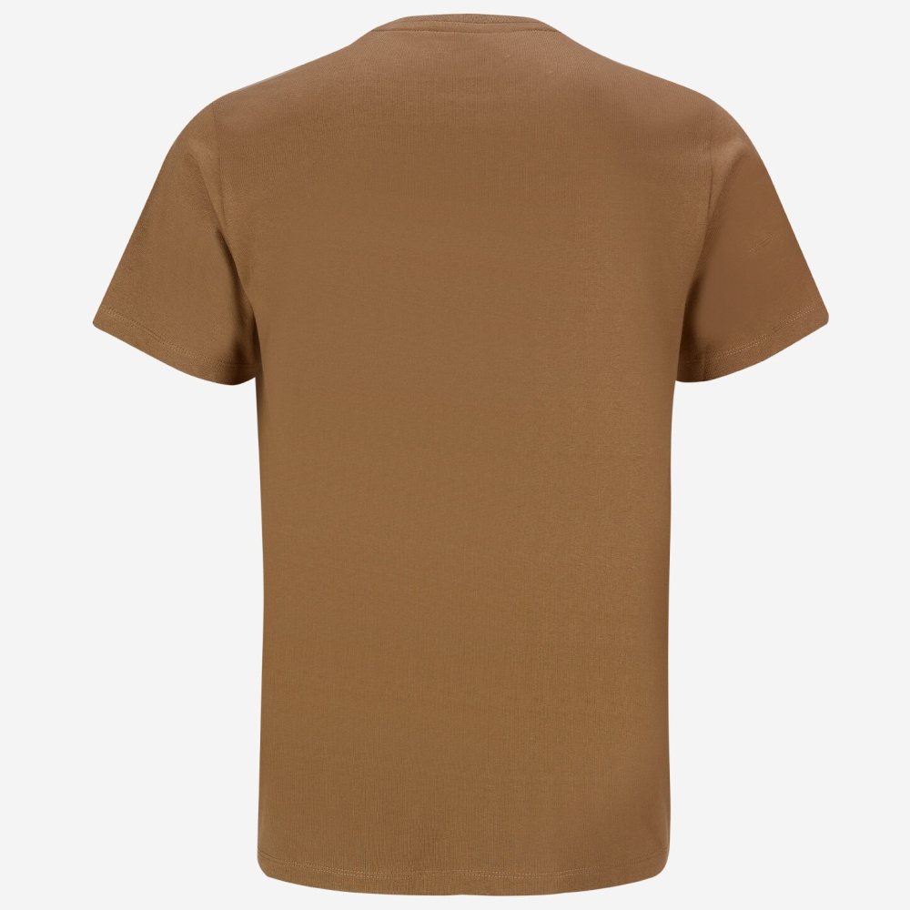 detail TOWORKFOR Fast-Dry braunes Herren T-Shirt, schnelltrocknend für hohen Komfort