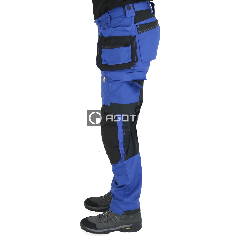 detail BLAKLADER Sweden Craftsman Stretch blaue Herren-Arbeitshose + Taschen