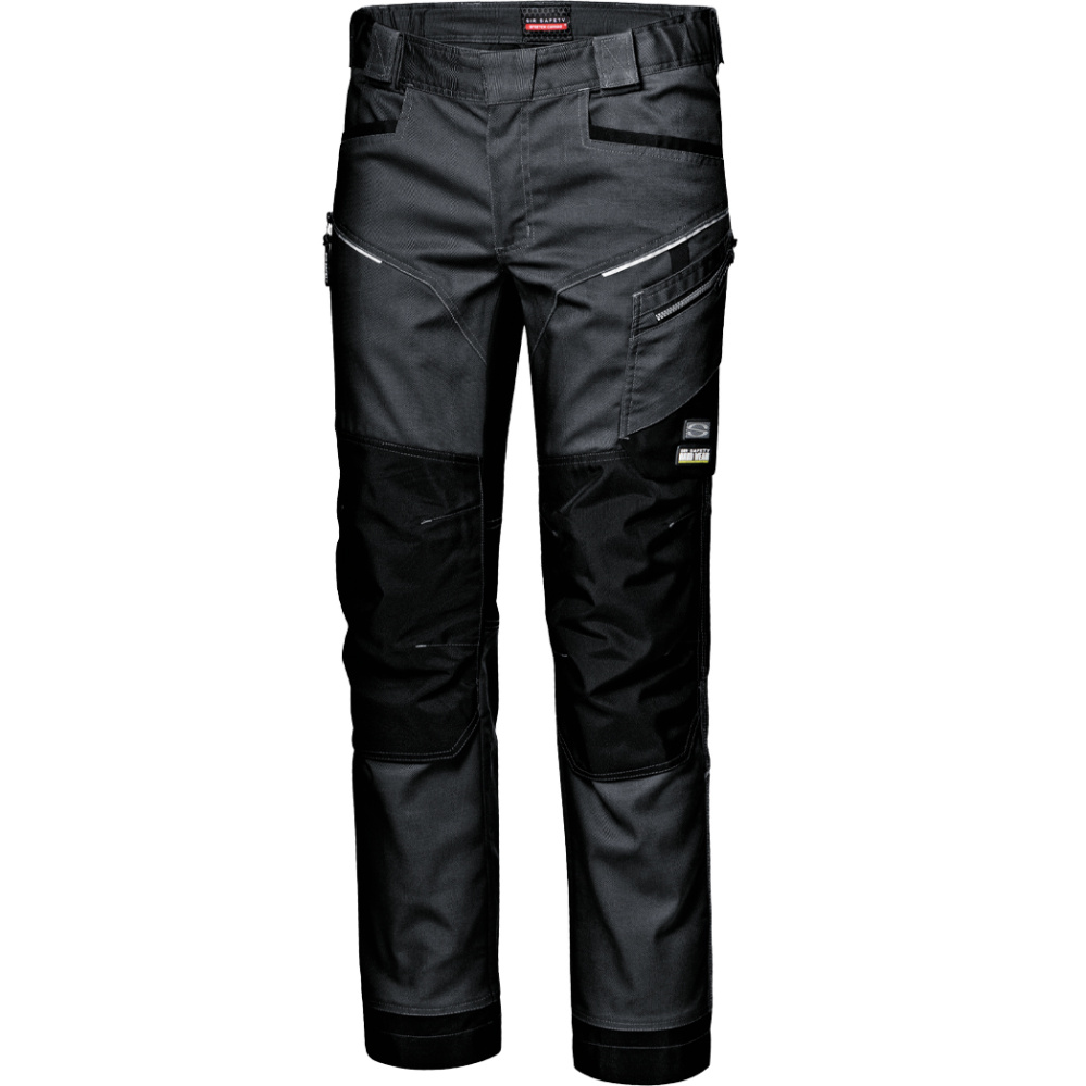 detail SIR Stretch 4-Way Canvas graue professionelle Herren-Arbeitshose, strapazierfähi