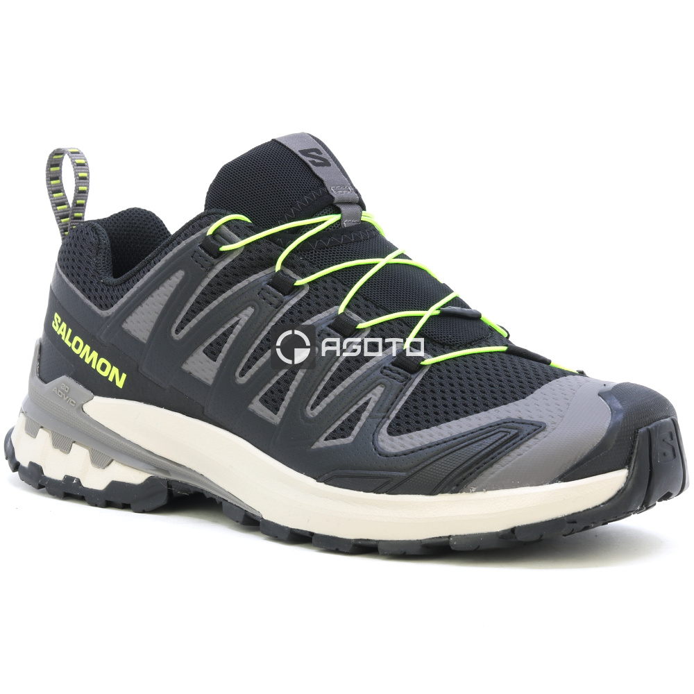 detail SALOMON XA PRO 3D V9 schwarze leichte Herren-Outdoor-Schuhe mit hoher Atmungsakt