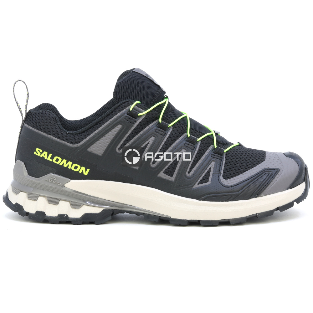 detail SALOMON XA PRO 3D V9 schwarze leichte Herren-Outdoor-Schuhe mit hoher Atmungsakt