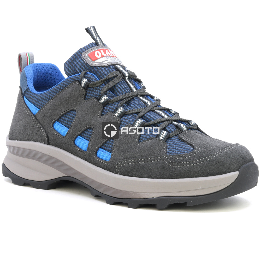 detail OLANG Moena 816 graue Herren Leder Outdoor-Schuhe, bequem und leicht ganzjährig