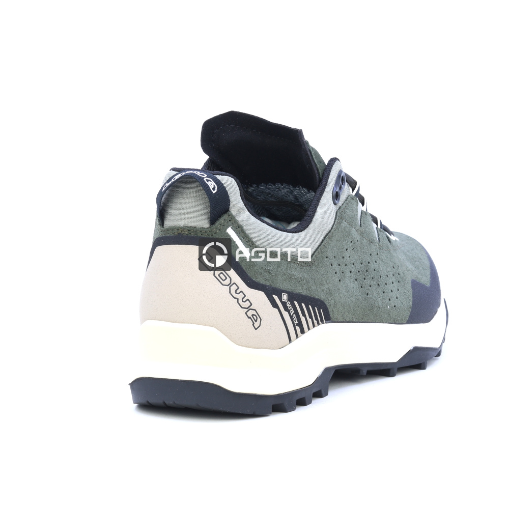 detail LOWA Explorer GTX grüne Herren-Lederschuhe für Outdoor-Aktivitäten mit GORE-TEX-