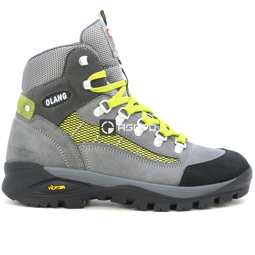 detail OLANG Tarvisio 822 graue Damen-Leder-Outdoorschuhe, bequem, mit Membran