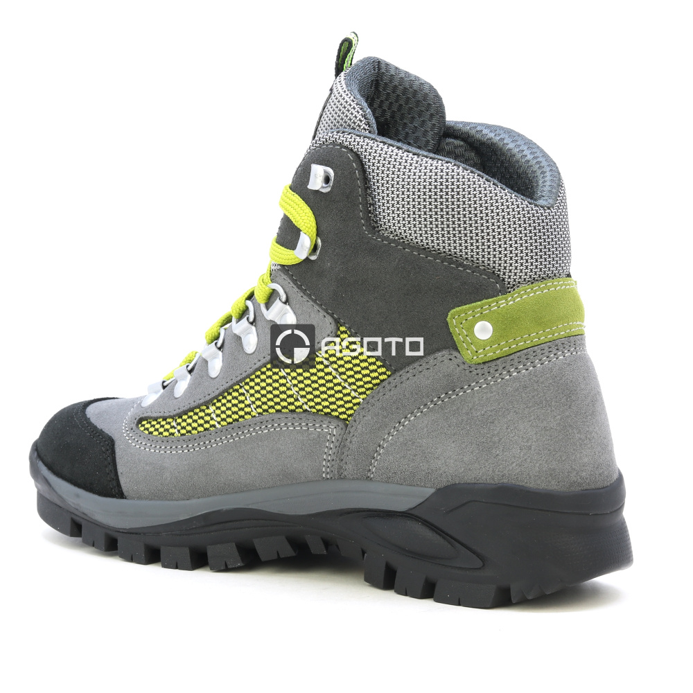 detail OLANG Tarvisio 822 graue Damen-Leder-Outdoorschuhe, bequem, mit Membran