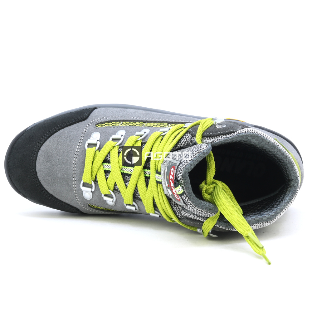 detail OLANG Tarvisio 822 graue Damen-Leder-Outdoorschuhe, bequem, mit Membran