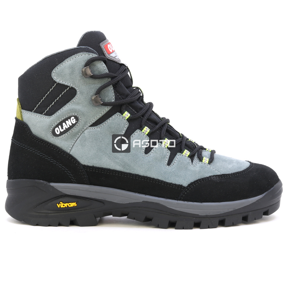 detail OLANG Badia 906 graue bequeme Herren-Leder-Outdoorschuhe mit Membran