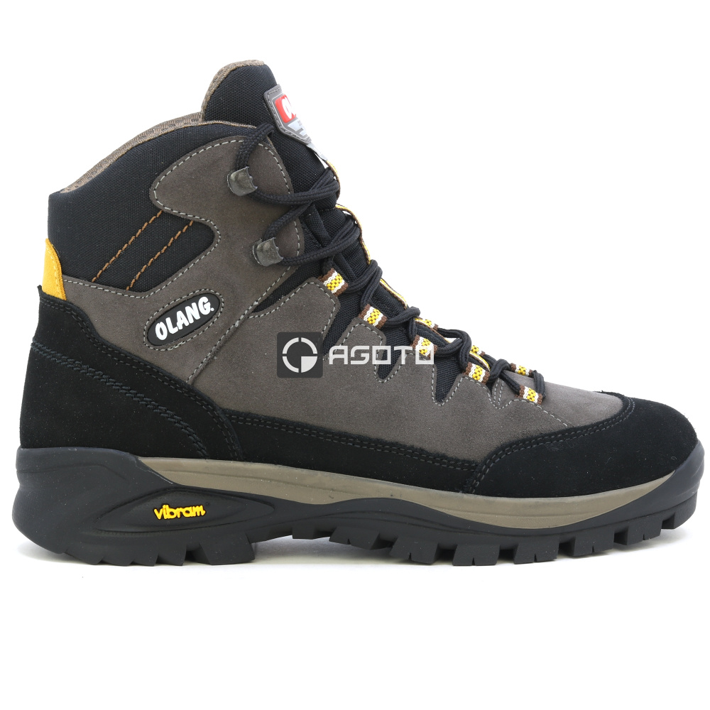 detail OLANG Badia 896 braune bequeme Herren-Leder-Outdoorschuhe mit Membran