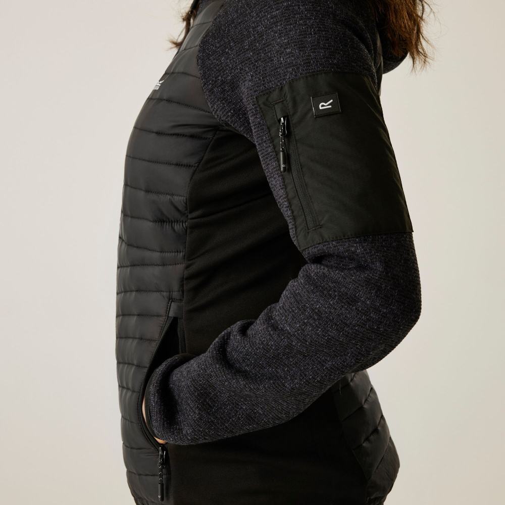 detail REGATTA Andreson Hybrid schwarze Damen-Outdoorjacke für den ganzjährigen Einsatz