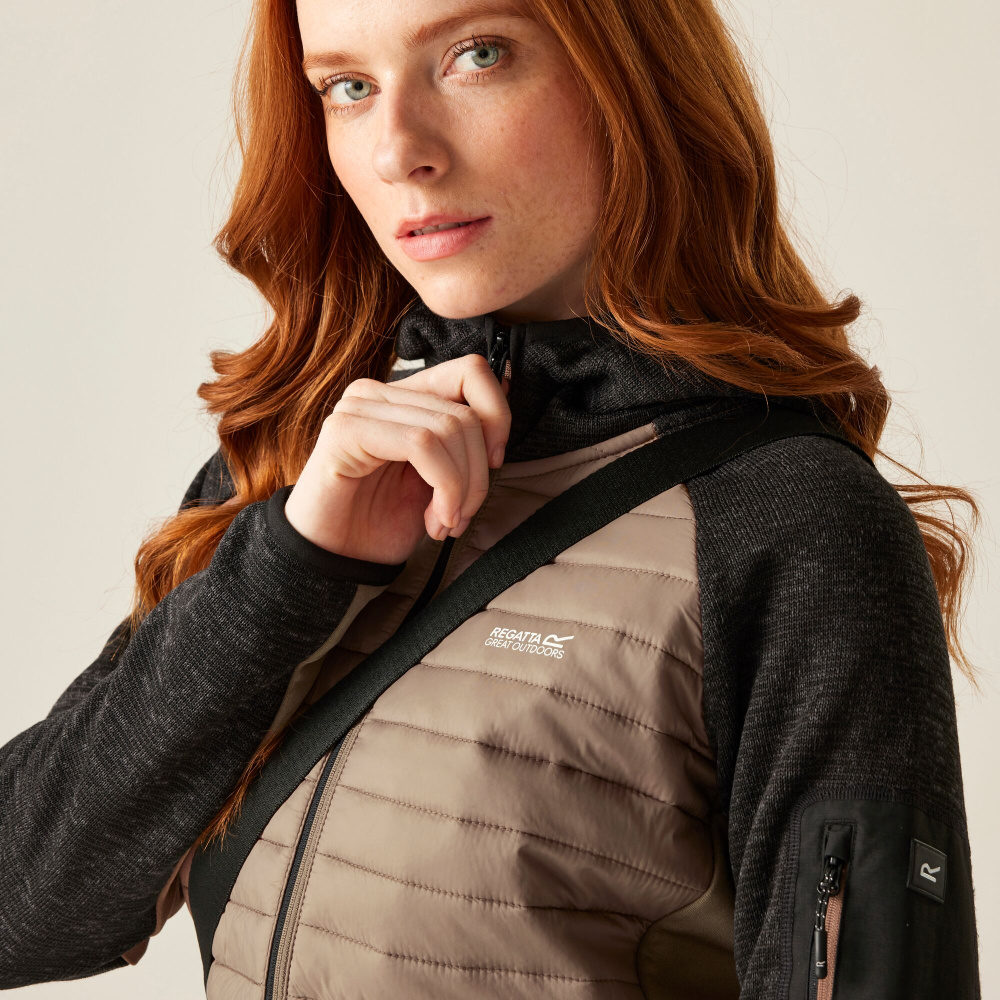 detail REGATTA Newhill Hybrid braune Damen Outdoorjacke ganzjährig und bequem