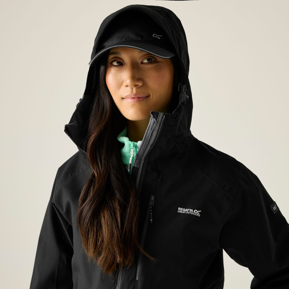detail REGATTA Birchdale II schwarze Damen Outdoorjacke + 10.000 mm Membran