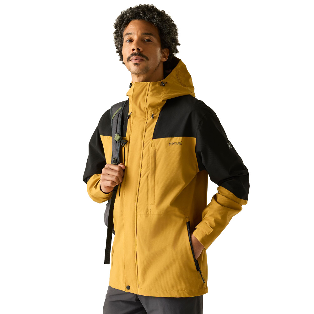 detail REGATTA Freesdale gelbe Herren-Outdoorjacke, Wassersäule 30.000 mm