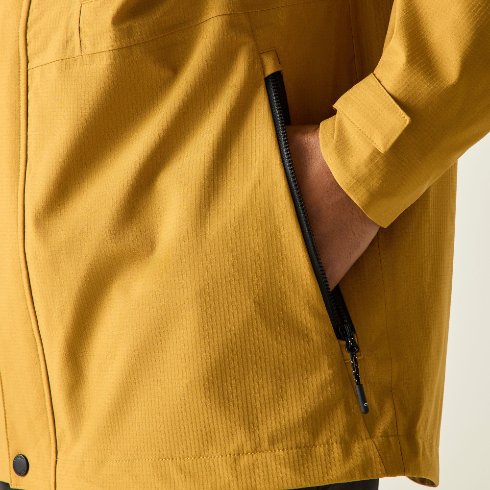 detail REGATTA Freesdale gelbe Herren-Outdoorjacke, Wassersäule 30.000 mm