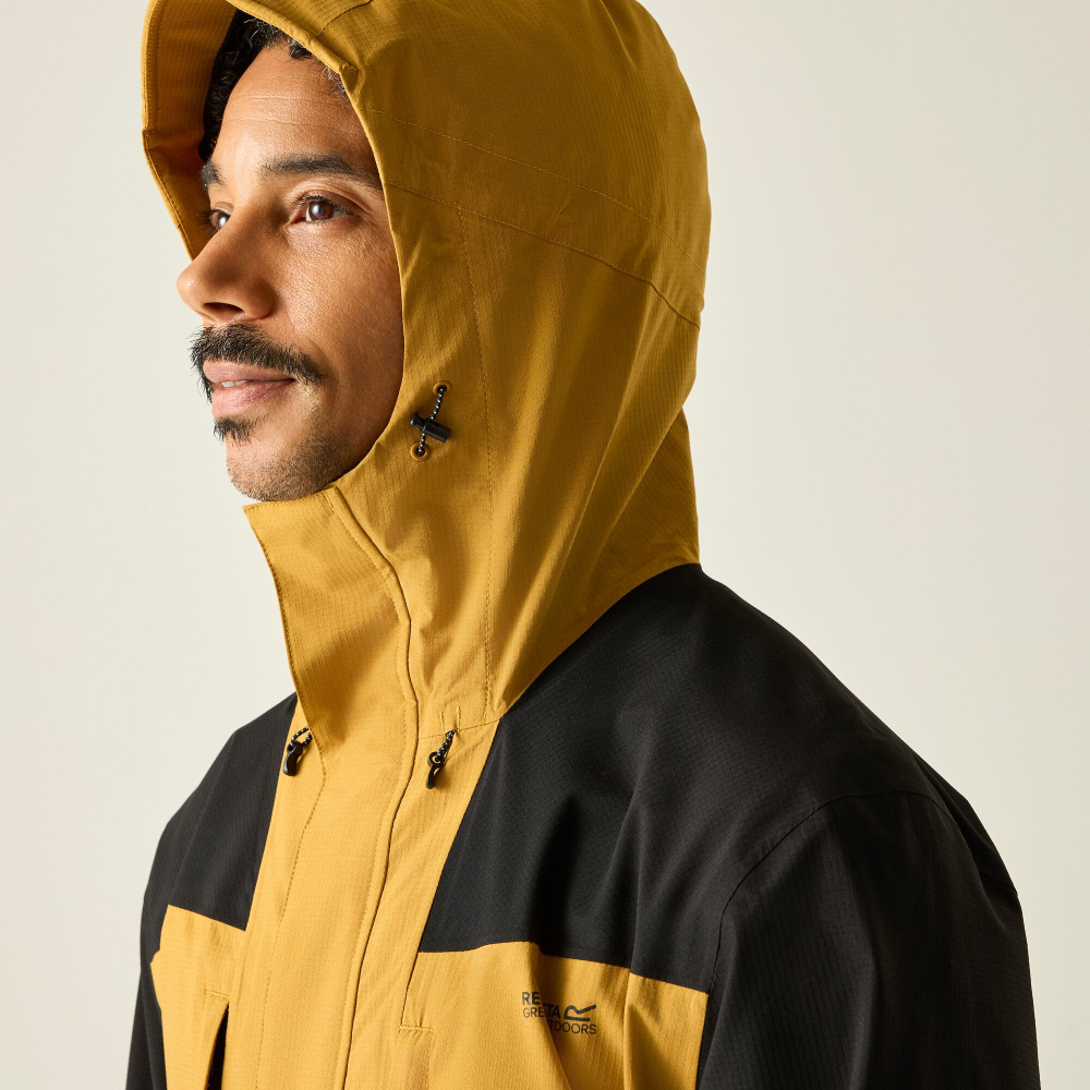 detail REGATTA Freesdale gelbe Herren-Outdoorjacke, Wassersäule 30.000 mm