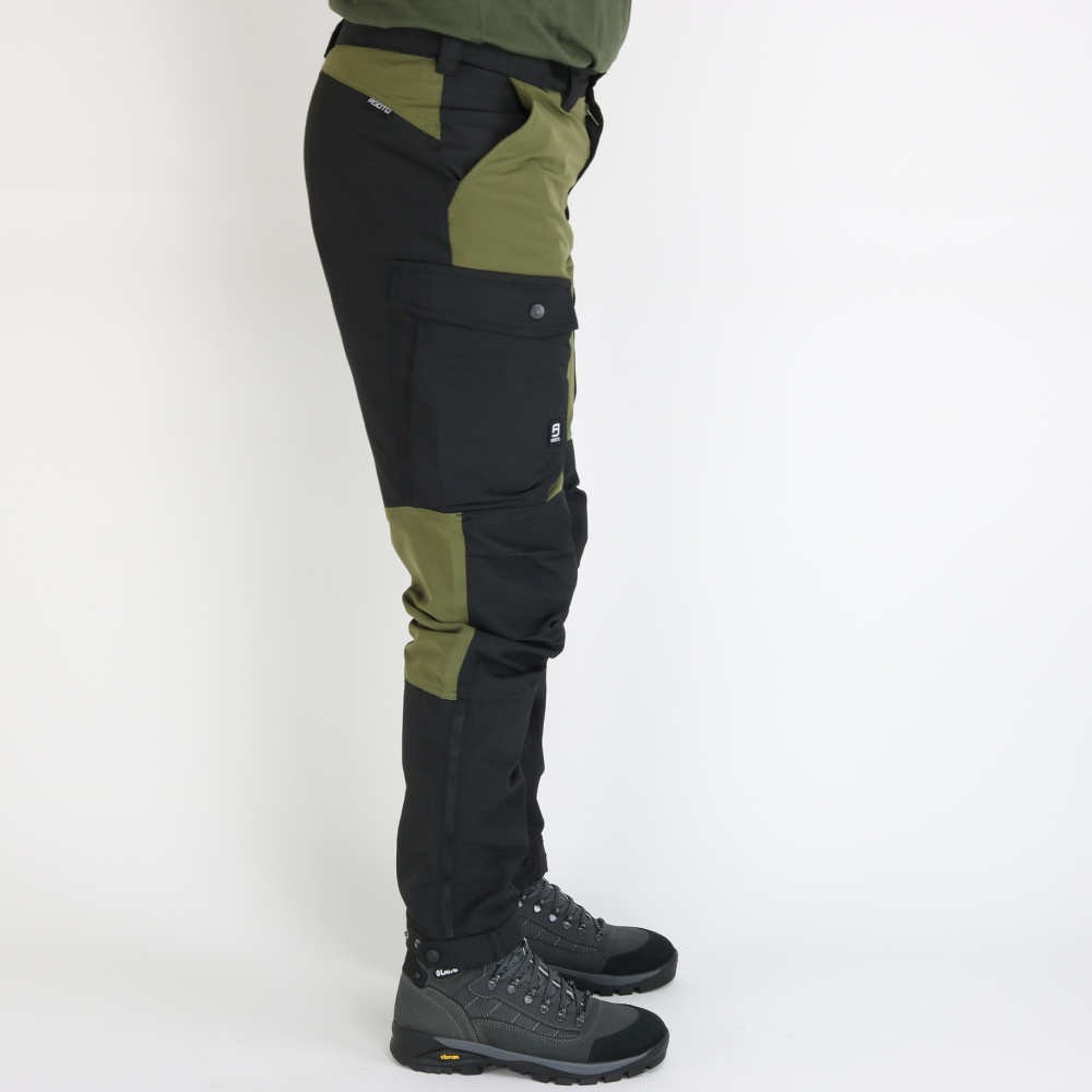 detail Asoto Abisko Herren Outdoor Hose bequem oliv DWR wasserabweisend Stretch