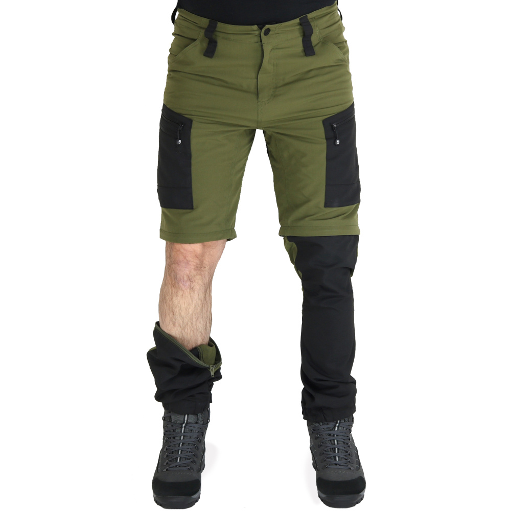 detail Asoto Vild Zip-Off olivgrüne Herren-Profi-Outdoorkeuze mit DWR-Beschichtung und
