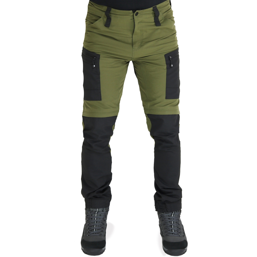 detail Asoto Vild Zip-Off olivgrüne Herren-Profi-Outdoorkeuze mit DWR-Beschichtung und