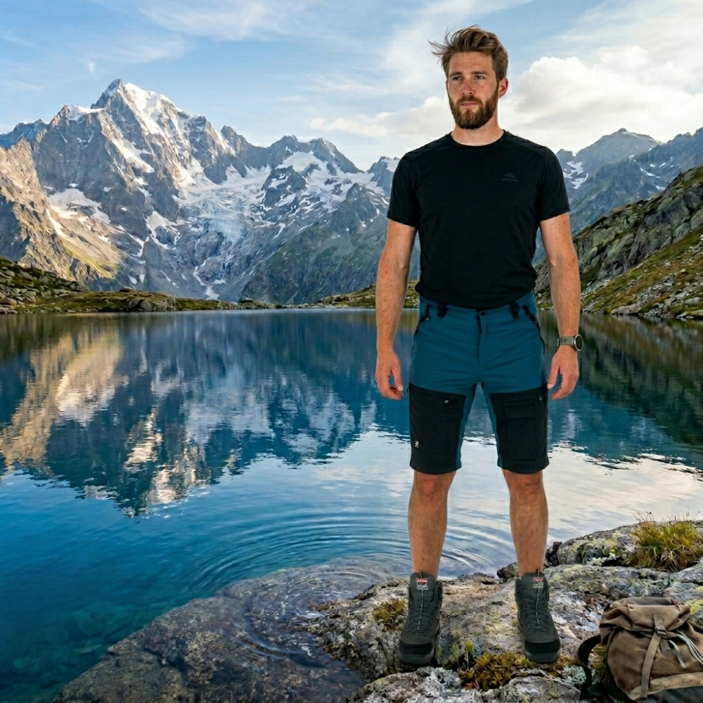 detail Asoto Vattern Zip-Off blaue Herren-Profi-Outdoorkeuze mit DWR-Beschichtung und a