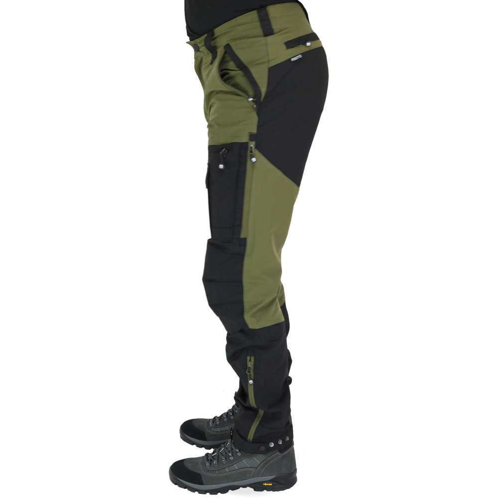 detail Asoto Fjallvik olivfarbene Herren Outdoorhose, wasserabweisend, Stretch mit Belü